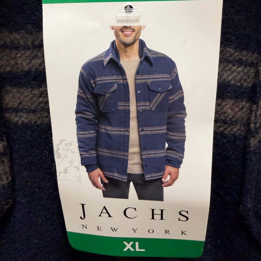 Jachs Men's Wool Blend Sherpa Lined Jacket Size XL Blue Ragged Heavyweight (NEW)